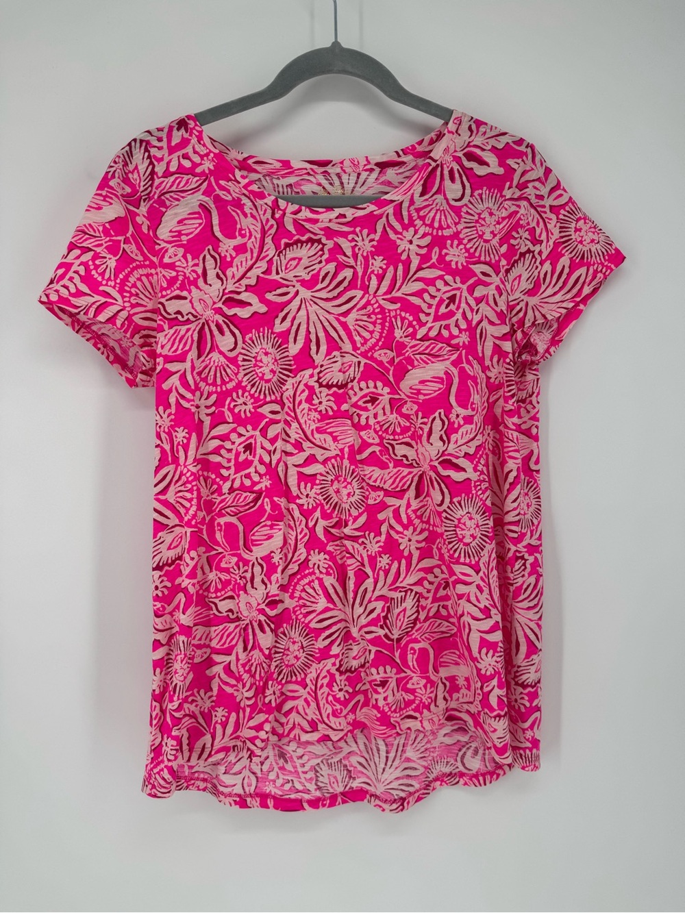 Lilly Pulitzer Pink Floral Short Sleeve Tee